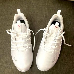 White Puma running shoes